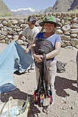 Souvenir seller in the Urubamba valley